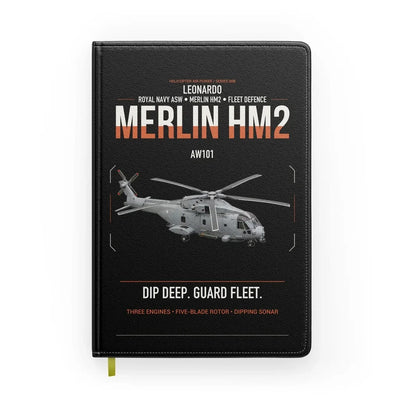 Leonardo AW101 Merlin HM2 design on black notebook