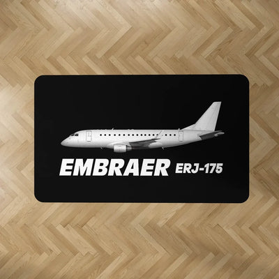 The Embraer ERJ-175 aviation design on durable carpet pile with non-slip backing rectangle carpet floor mat.
