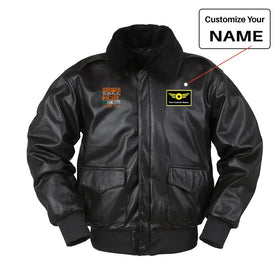 Airline Pilot Label Leather Bomber Jackets