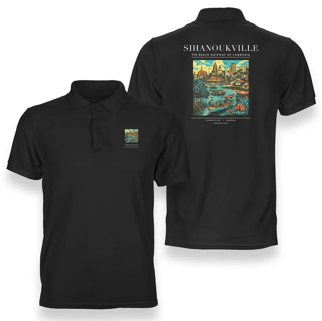 SIHANOUKVILLE - Poster - Double-Side Polo - Black