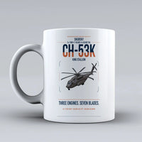 Thumbnail for Sikorsky CH-53K King Stallion design on white ceramic mug, double-side print