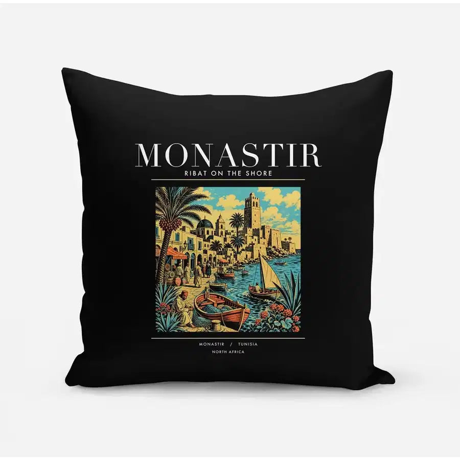 MONASTIR - Poster - Pillow - Black