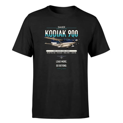 Daher Kodiak 900 design on black t-shirt, single-side print