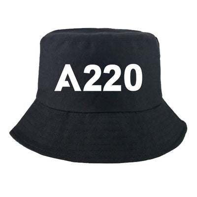 Airbus A220 Flat Text Summer aviation embroidery on breathable cotton summer hat.