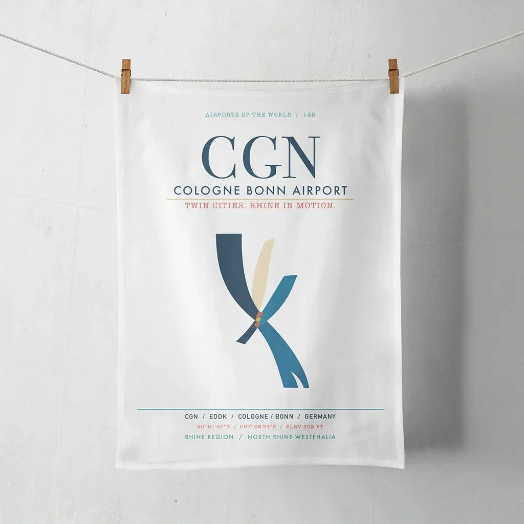 Cologne Bonn Airport (CGN) design on white towel