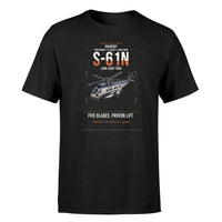 Thumbnail for Sikorsky S-61N design on black t-shirt, single-side print