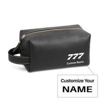 Thumbnail for Boeing 777 Flat Text Leather Clutch aviation leather clutch toiletry bag in leather.