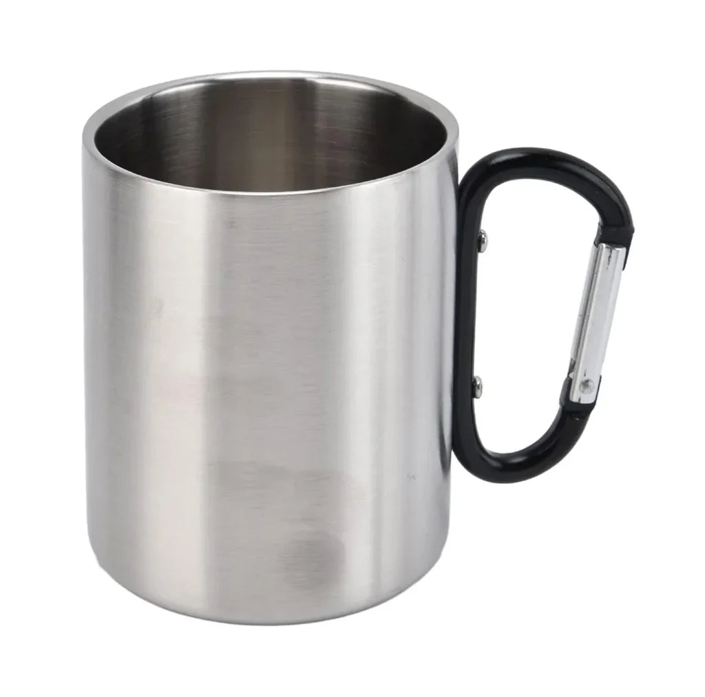 NO aviation design on outdoor mug, durable insulated construction.
