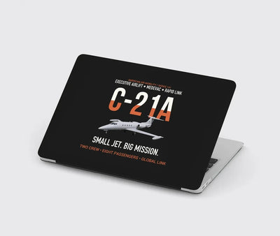 C-21A Learjet Small Jet Big Mission design on black MacBook case