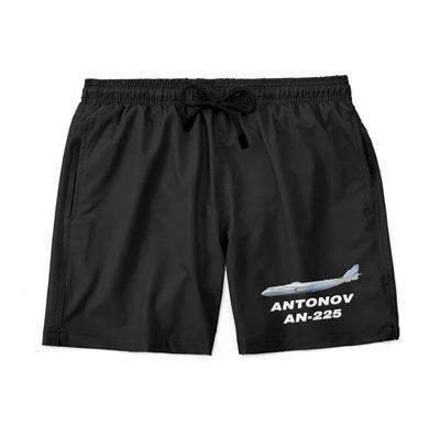 The Antonov AN-225 aviation design on quick-dry polyester swim trunks.