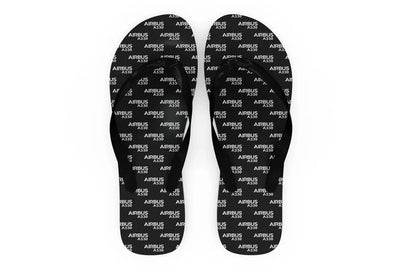 Airbus A330 & Text Slippers (Flip Flops) aviation design on durable rubber sole slippers and flip-flops.