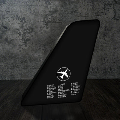 Aviation Alphabet 2 Led Aircraft Tail aviation design on premium acrylic with LED 3D aircraft tail lamp.