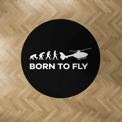 Born To Fly Helicopter Carpet & Floor Mats (Round) aviation design on durable carpet pile with non-slip backing round carpet.