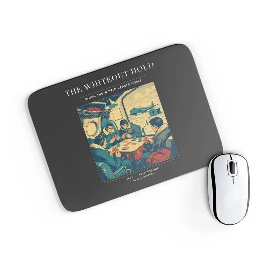 VINTAGE G4359 - The Whiteout Hold - Designed Mouse Pads design on black rectangle