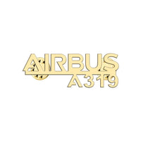 Thumbnail for Airbus A319 & Text aviation hollow pin in polished alloy.
