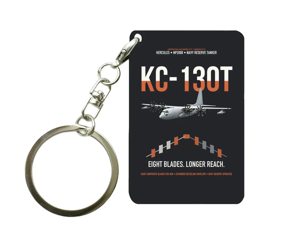 KC-130T NP2000 design on black designed key chain, double-side print
