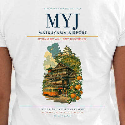 Matsuyama Airport (MYJ) double-side t-shirt design close-up cover