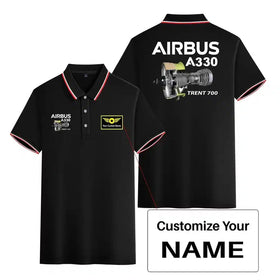 Double-Side Printing — Airbus A330 & Trent 700 Engine Stylish Polo T-Shirts