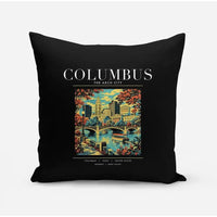 Thumbnail for COLUMBUS - Poster - Pillow - Black
