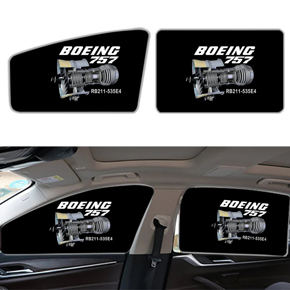 Boeing 757 & Rolls Royce Engine (RB211) Car Sun Shade (Side window) aviation design on reflective polyester car side window s.