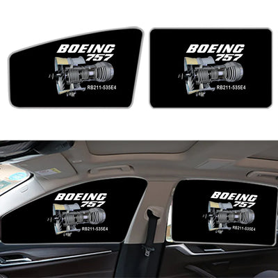 Boeing 757 & Rolls Royce Engine (RB211) Car Sun Shade (Side window) aviation design on reflective polyester car side window s.