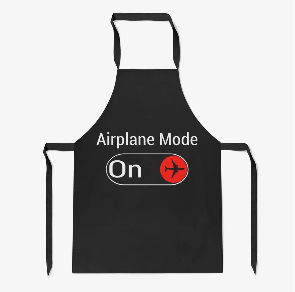 Airplane Mode On aviation design on durable cotton blend kitchen apron.