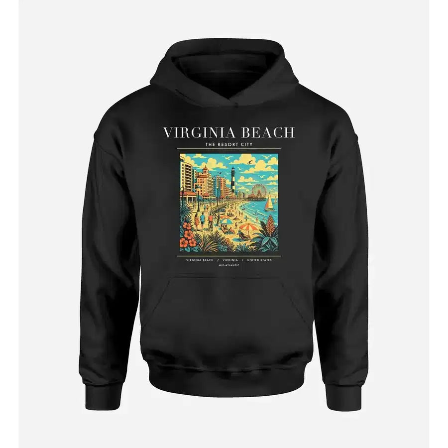VIRGINIA BEACH - Poster - Premium Hoodie - Black