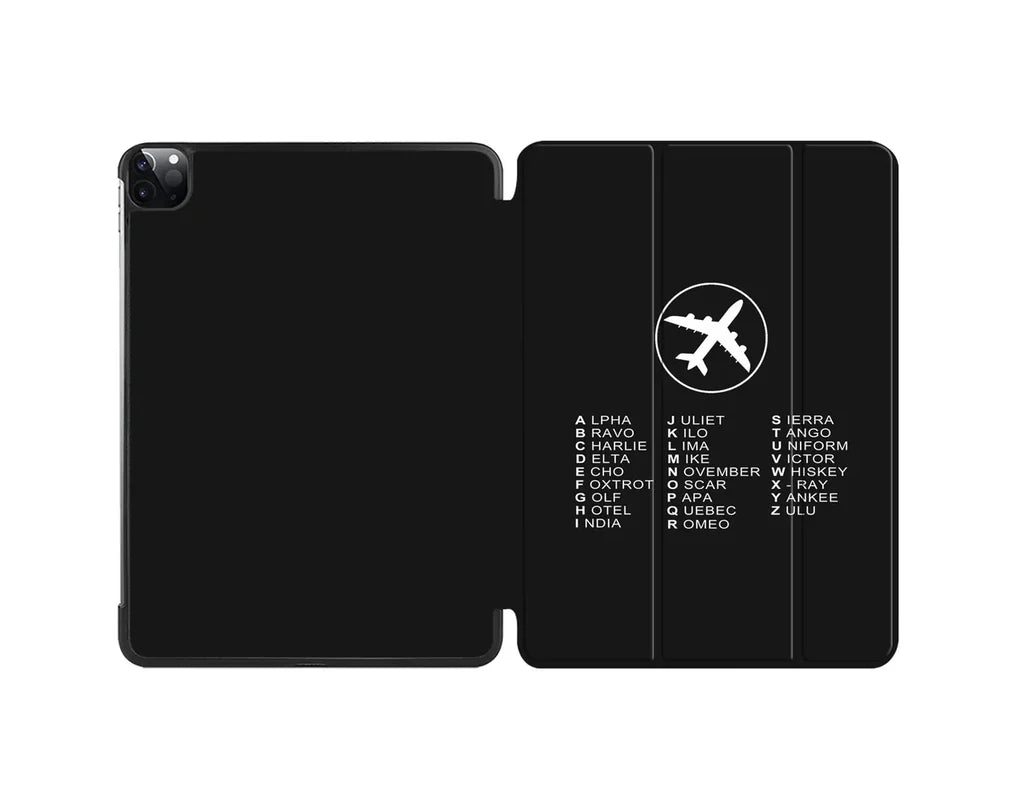 Aviation Alphabet 2 aviation design on iPad case for iPad.