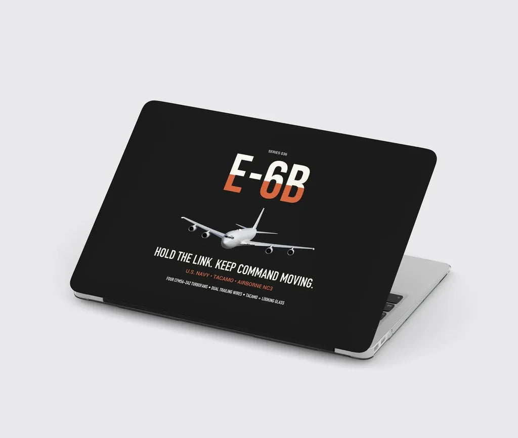 E-6B Mercury design on black MacBook case