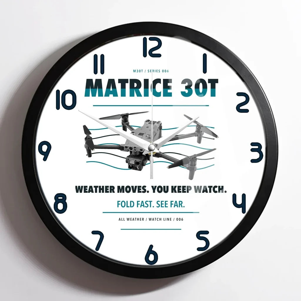 DJI Matrice 30T design on white framed wall clock