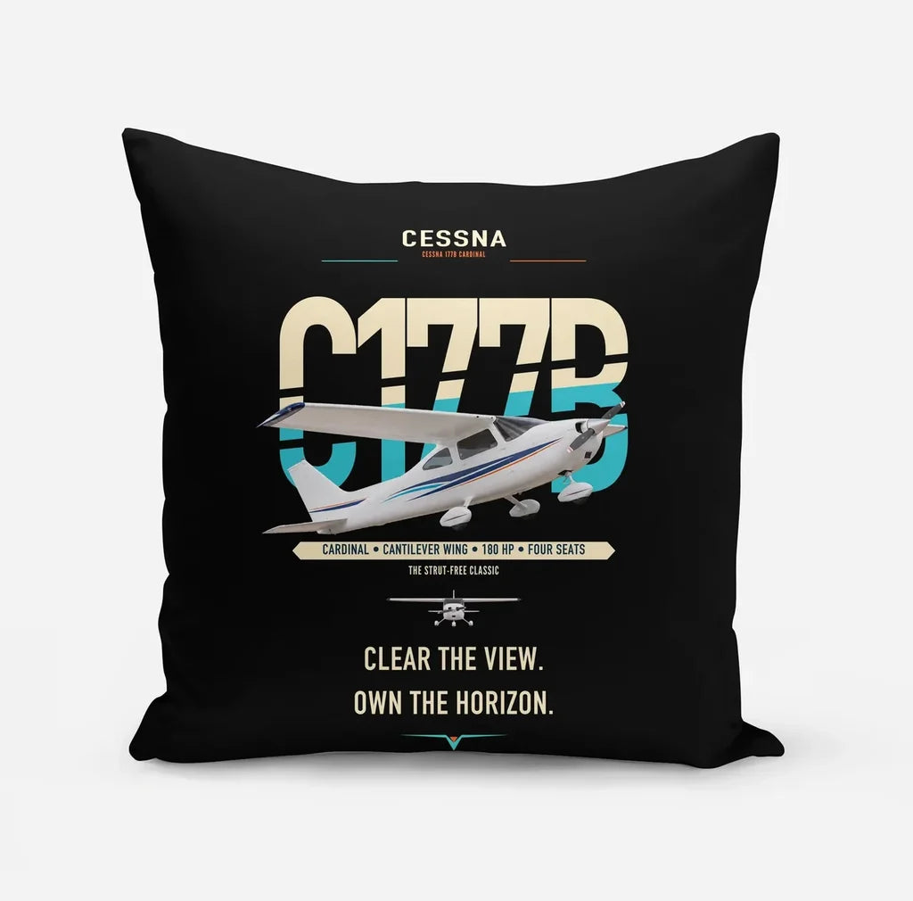 Cessna 177B Cardinal design on black pillow