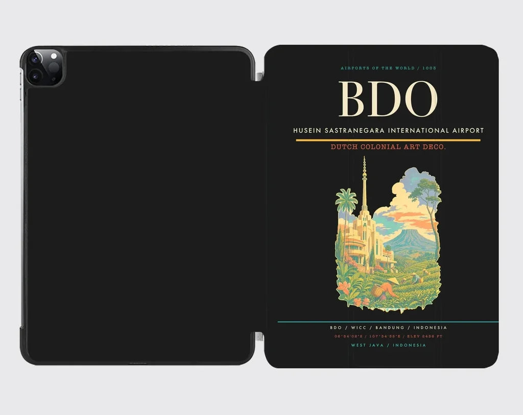 Husein Sastranegara International Airport (BDO) design on black ipad tablet case