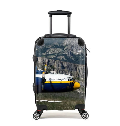 Amazing View with Blue Angels Aircraft Cabin Size aviation design luggage, durable shell construction.