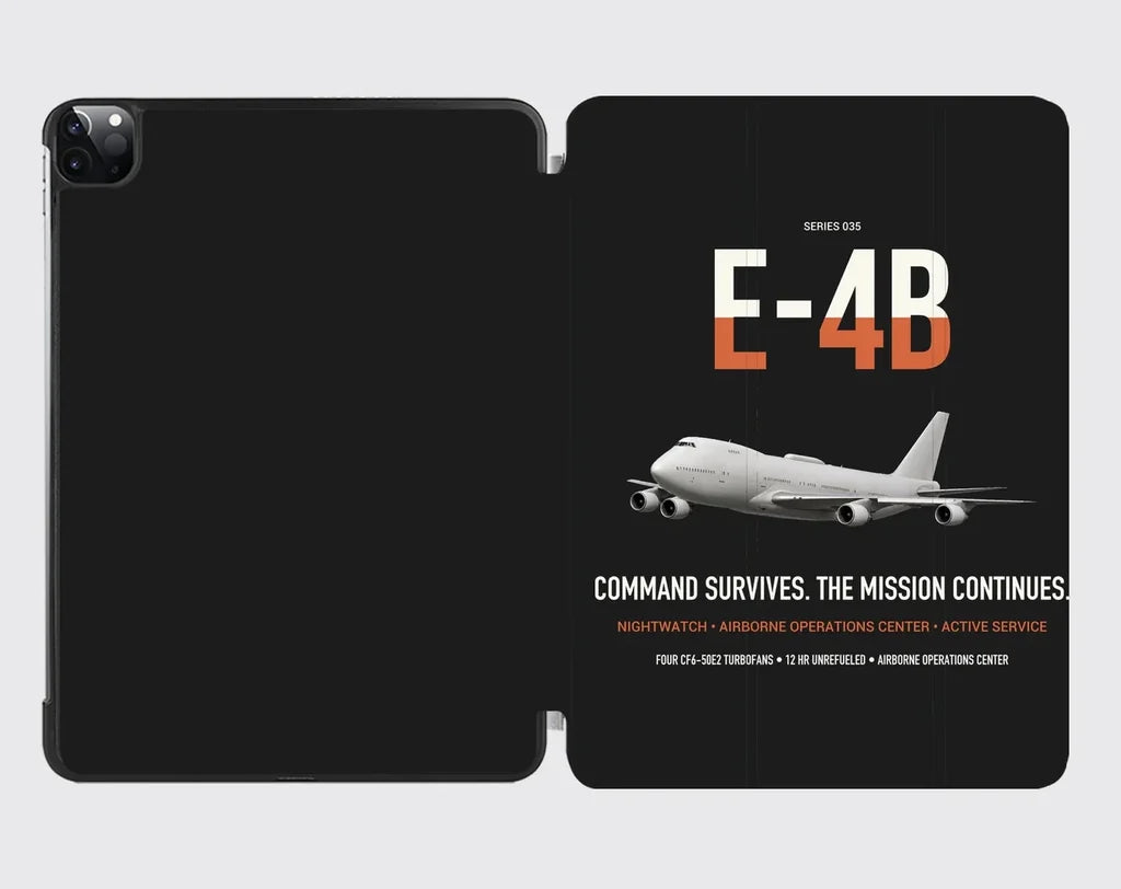 E-4B Nightwatch design on black ipad tablet case