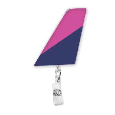 Wizz Airlines aviation design on durable plastic with metal clip tail-shape retractable ID card badge.