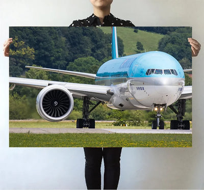 Face to Face with Korean Airlines Boeing 777 aviation themed poster, premium poster paper.