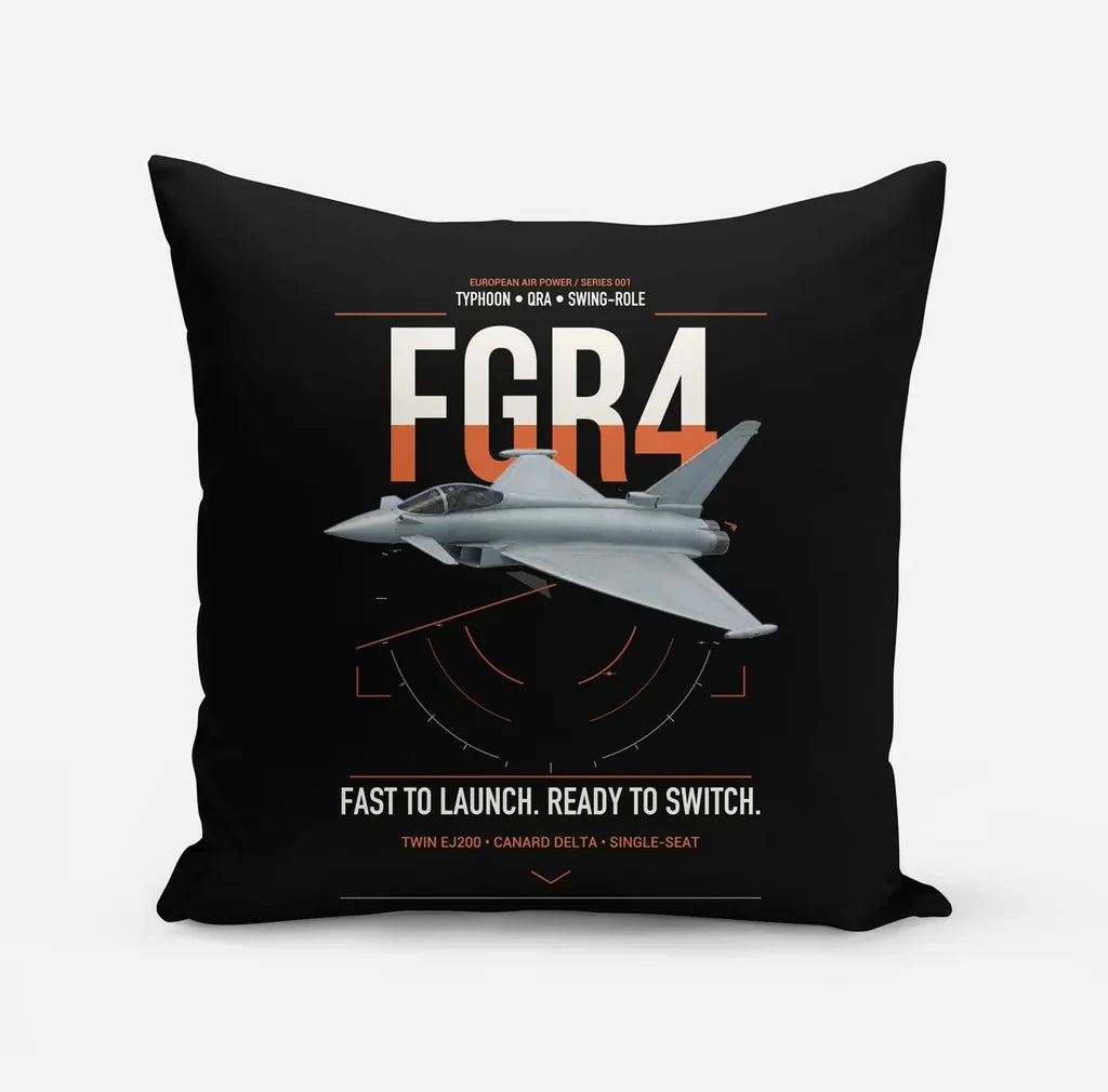 Eurofighter Typhoon FGR4 design on black pillow