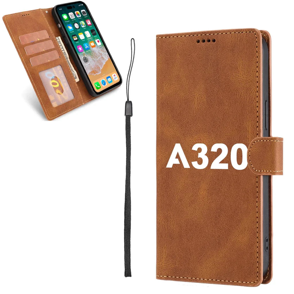 Airbus A320 Flat Text Leather Samsung S & Note aviation themed leather Samsung Galaxy S/Note case for Samsung Galaxy S/Note.