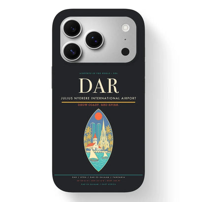 Dar es Salaam Airport (DAR) design on black iPhone 17 Pro MagSafe case