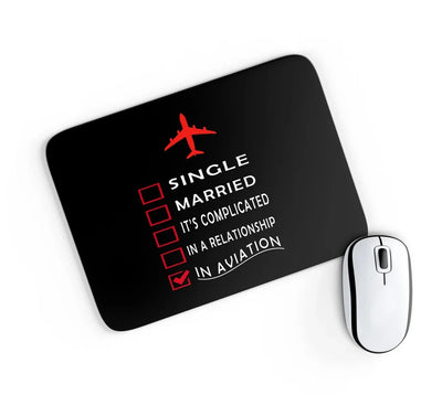 In aviation design on neoprene with anti-slip base mouse pad.