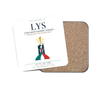 Thumbnail for Lyon-Saint Exupéry Airport (LYS) design on white 1 piece coaster