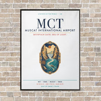Thumbnail for Muscat International Airport MCT vertical canvas print - framed - white background