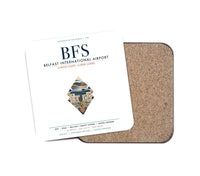 Thumbnail for Belfast International Airport (BFS) design on white 1 piece coaster