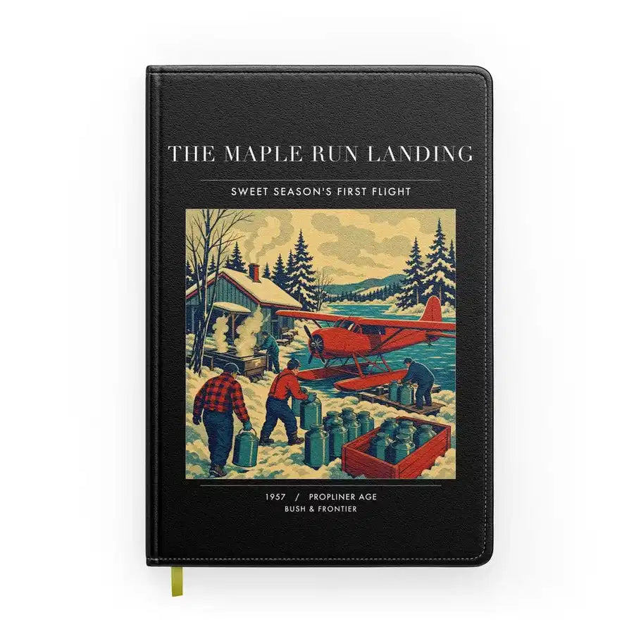 VINTAGE G4398 - The Maple Run Landing - Designed Notebooks design on black