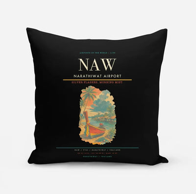 Narathiwat Airport (NAW) design on black pillow