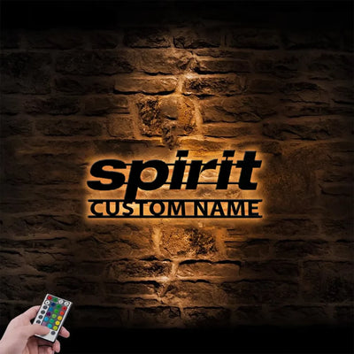 Spirit Airlines aviation design on durable metal with LED metal wall art.