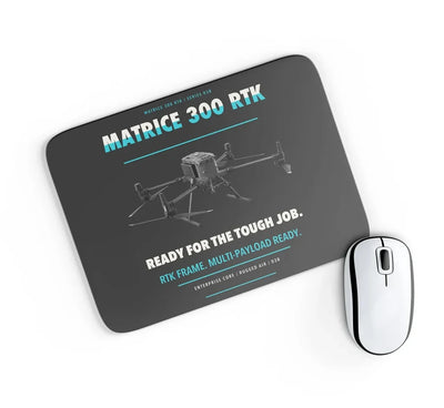 DJI Matrice 300 RTK design on black rectangle mouse pad
