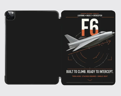 English Electric Lightning F6 design on black ipad tablet case