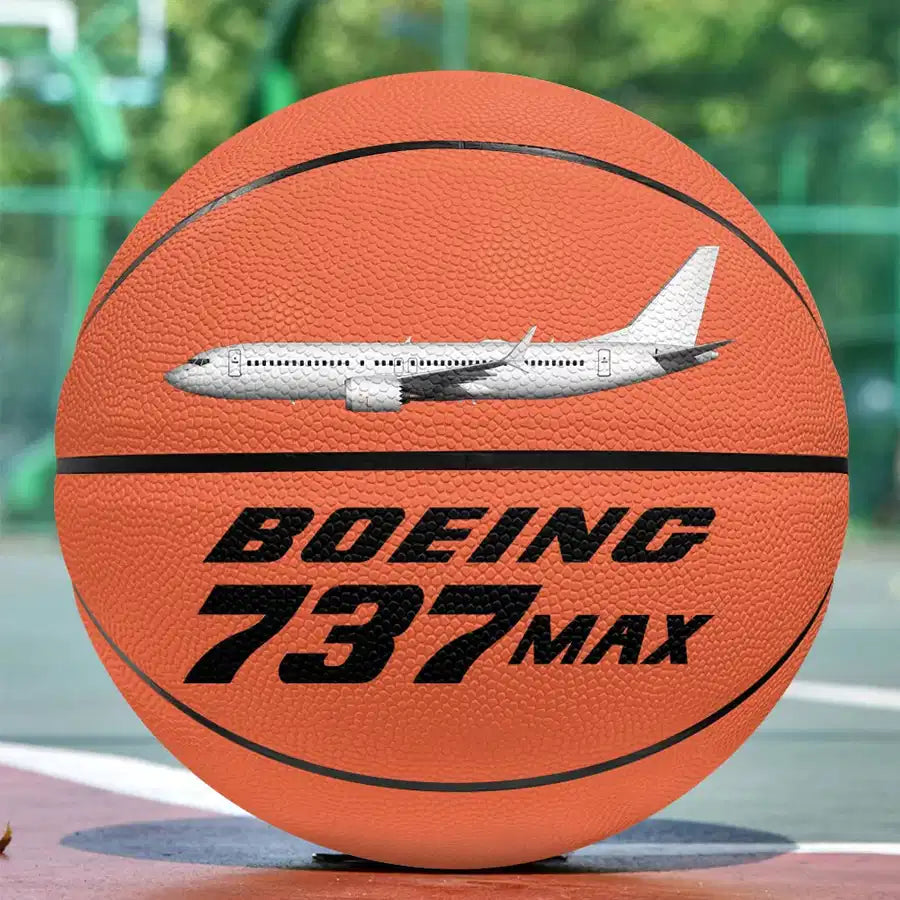 The Boeing 737Max aviation themed basketball in durable rubber.