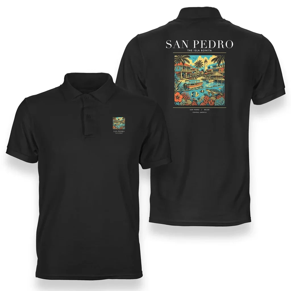 SAN PEDRO - Poster - Double-Side Polo - Black